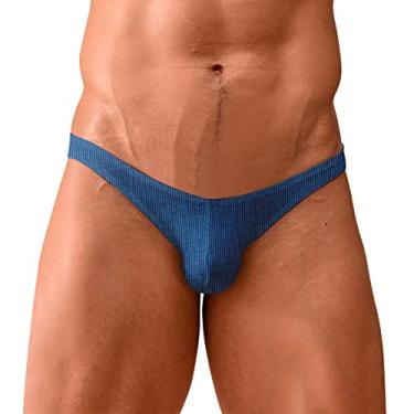 Imagem de Roupa íntima masculina de seda sexy casual cintura baixa independente calcinha calcinha macia calcinha calcinha calcinha, Azul, XXG