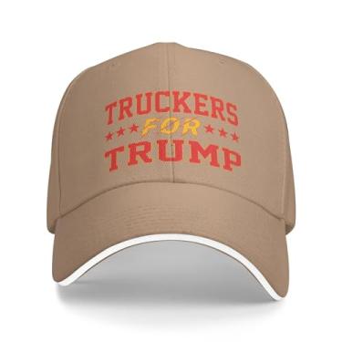 Imagem de Boné de beisebol vintage Truckers for Trump 2024 original ajustável para homens/mulheres boné de caminhoneiro, Cor da areia, G