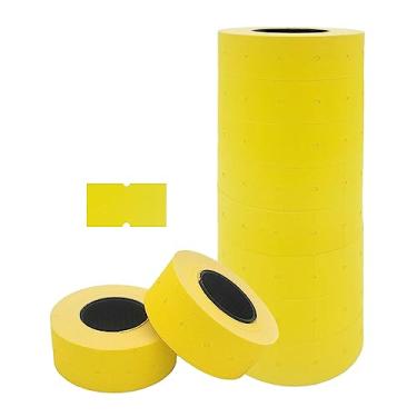 Imagem de Motex Etiquetas de 1 linha - 8.000 etiquetas amarelas fluorescentes de preço e data em branco, serve para MX-5500 e Perco 1 linha preço e armas de data