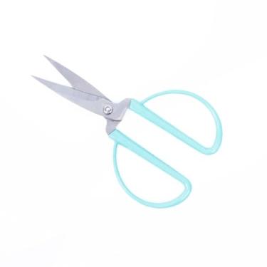 Imagem de Craftelier - Tesoura de aço inoxidável estilo vintage - Alça grande para conforto | Para canhotos e destros | Corta papel, papelão, fita... | Tamanho da lâmina: 5 cm - Cor: Turquesa