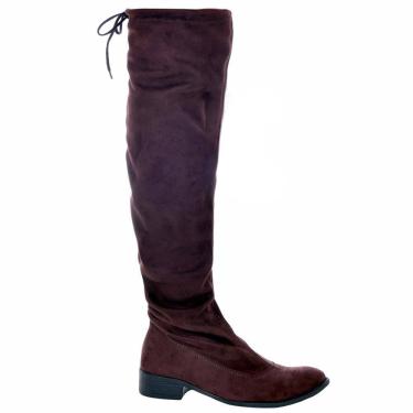 Imagem de Bota Over Feminina The Knee Cano Longo Salto Baixo Moda