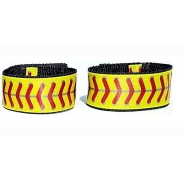 Imagem de Sleeve Scrunchie Softball amarelo costura rápida (par)