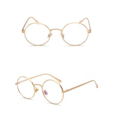 Imagem de Óculos de sol vintage masculino feminino estilo punk retrô armação de metal redonda lente colorida óculos de sol, 7, tamanho único