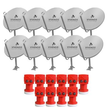 Imagem de CASA DO TELECOM KIT 10 MINIPARABÓLICA 60CM + 10LNBF DUPLO VIVENSIS