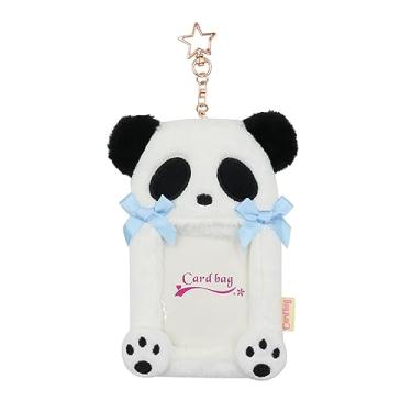 Imagem de MOSSTYUS Capa de proteção para cartões postais de pelúcia, capa de proteção para cartão de crédito, presente de aniversário, panda nº 1
