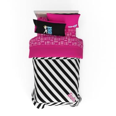 Imagem de Franco Conjunto de edredom e lençol Barbie 1959 super macio e aconchegante, reversível, 4 peças, tamanho solteiro (produto oficial licenciado) colecionáveis
