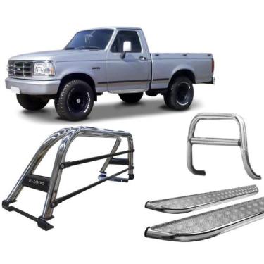 Imagem de Kit Quebra Mato Estribo Santo Antônio Duplo F1000 93/99 Cromado - HOZZ