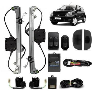 Imagem de Kit Vidro Eletrico Clio 2 Portas 2015 2016 Sensorizado Trava - Sp. Rep