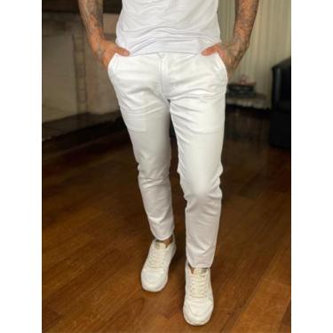 Imagem de Calças Sport Fino Skinny Masculina Bolso Faca - Next Jeans, Branco, 42