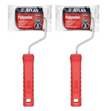 Imagem de Kit 2 Rolo Espuma Pintura Portao, Grade, Ferro e Madeira 5cm - Atlas