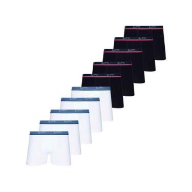 Imagem de Kit com 10 Cuecas Boxer Lupo 523-910, Branco, M