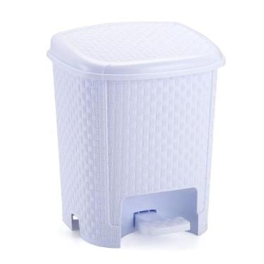 Imagem de Lixeira Rattan 06 Litros Com Pedal - Monte Líbano, Branco