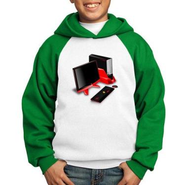 Imagem de Moletom Infantil PC Gamer - Foca na Moda, Branco, Verde, 8