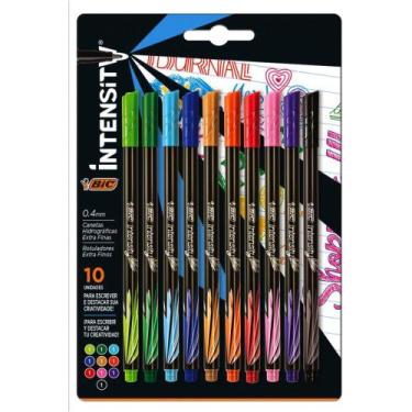 Imagem de Caneta com Ponta Porosa Intensity 04MM Colors 10CORES BLCOM 10 - BIC