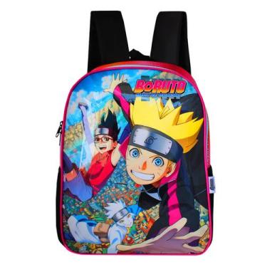 Imagem de Mochila Escolar Boruto De Costas Naruto Next Generations Ninja Rosa - 