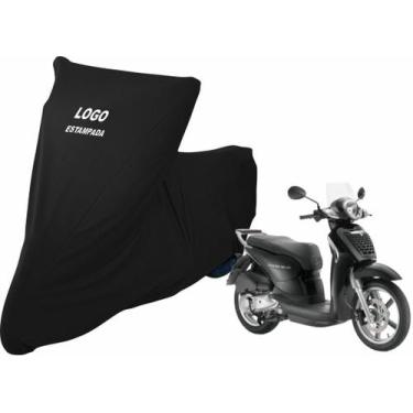 Imagem de Capa De Tecido Para Cobrir Moto Aprilia Scarabeo Com Logo - Mz, Preta