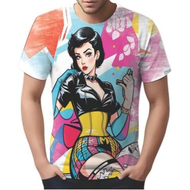 Imagem de Camiseta Camisa Tshirt Pin Up Mu.lher Morena Pop Art Moda 1 - Enjoy Sh