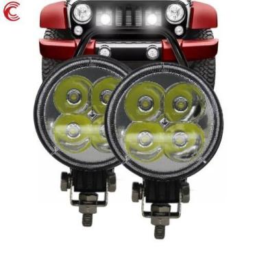 Imagem de Farol de milha auxiliar redondo 4 leds 12w universal cinoy