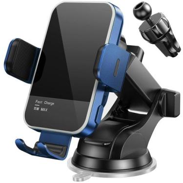 Imagem de Carregador de carro sem fio Mosurr 15W Suporte de telefone com fixação