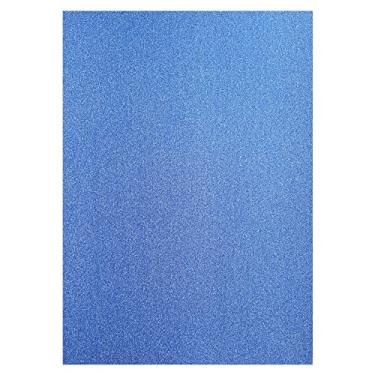 Imagem de Hysiwen 20 folhas de cartolina com glitter azul royal, 250 g/m²/41,6 kg, papel brilhante A4 para fazer cartões, convites, artesanato em papel, decoração de festa