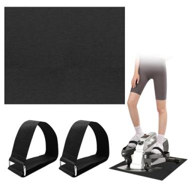 Imagem de Rainmae Tapete Antiderrapante para Exercitador de Perna com Alças de Pedal, Aplique na Mesa Elíptica, Preto