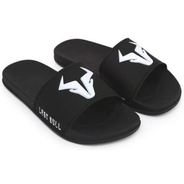 Imagem de Chinelo Slide Masculino Last Bull Calce Fácil, Preto, Branco, 42/43