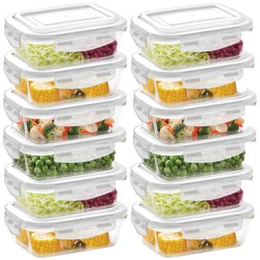 Imagem de Kit 12 Potes Vidro Hermetico Tampa Com Vedação Silicone 640ml - LP Hou