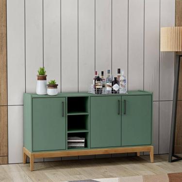 Imagem de Buffet 3 Portas 3 Nichos Milão Finestra Verde/Freijó