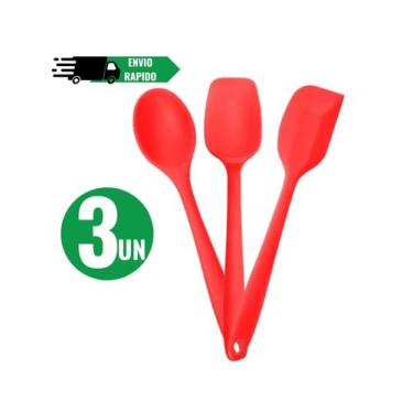 Imagem de Kit Espátula mais Colher de Silicone Antiaderente Utilidade Domestica 
