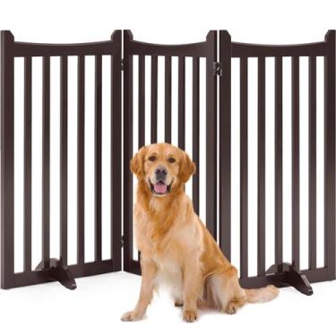 Imagem de Portão para Pet Yaheetech - Cerca de Madeira Extra Alta (36cm) com 3 P