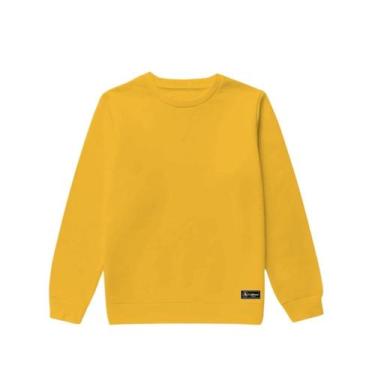 Imagem de Blusão Moletom Infantil Liso Básico Gola Redonda Sem Capuz - Calttony,