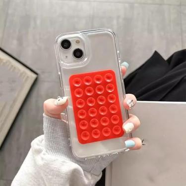 Imagem de HPQWN Capa transparente para celular S23 Plus (para S23 Plus/vermelho)