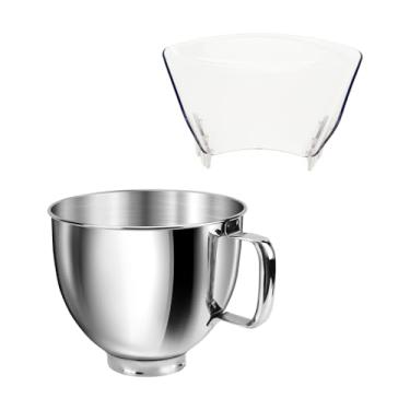 Imagem de Peças de reposição compatíveis com misturadores de cabeça inclinada KitchenAid de 4,5 e 5 litros (tigela de 5 litros + protetor de alimentação)