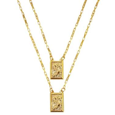 Imagem de Escapulário De Moeda Antiga Banhado A Ouro 18k - São Jorge - Chapinha Quadrada