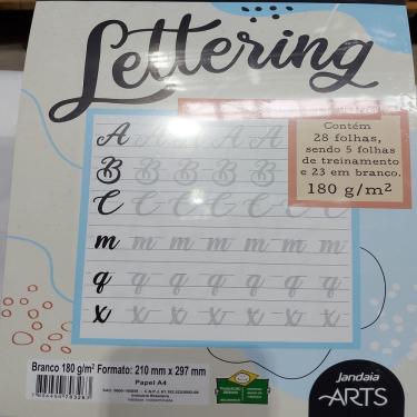 Imagem de Jandaia Arts Folhas Lettering A4 180 g/m² — 28 folhas (5 treino + 23 brancas)