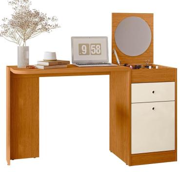 Imagem de Penteadeira Escrivaninha Desejo - Móveis Albatroz Cinamomo/Off White