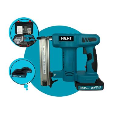 Imagem de Pistola De Pinos Pinador Elétrico Com 2 Baterias 12000ma Pinos de 15mm a 30mm Recarregável 36V