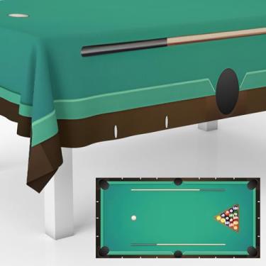 Imagem de J-Zb-126 Toalhas de mesa de bilhar, capa de mesa de bilhar, tema esportivo, decoração de festa de aniversário, decoração interna e externa, suprimentos de toalha de mesa 134 x 274 cm