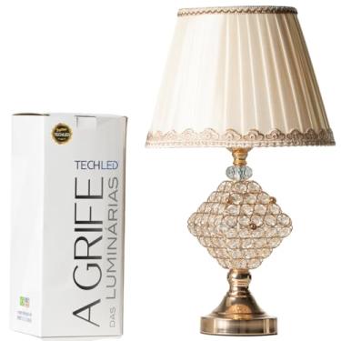 Imagem de Abajur De Tomada Cristal Abajour Decorativo Abajur Quarto Casal Gold Abajur de Mesa