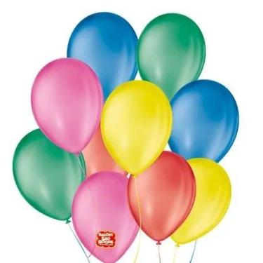 Imagem de Balao 9 liso c/50 sortido sao roque - são roque