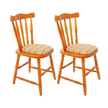 Imagem de Kit Com 2 Cadeiras Piratini Em Madeira E Estofamento Colonial 155 Mel