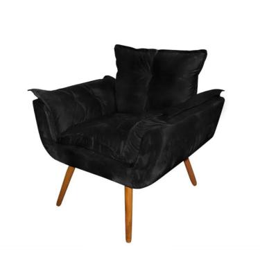 Imagem de Kit 2 Poltronas Decorativa Opala Suede Preto