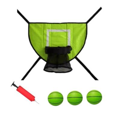 Imagem de Vaveren Acessório para cesta de basquete e trampolim, jogo de basquete macio para crianças, a maioria dos trampolins infantis, Basquete Verde