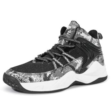 Imagem de Bolognifi Tênis de basquete masculino leve e durável para partidas de treinamento esportivo ao ar livre Equipamento de basquetebol(Black-8,37 BR)