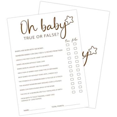 Imagem de ZEDEV 30 PCS Cute Bear Oh Baby True Or False Baby Shower Games with 1 Answer Card for Boy Girl, Gender Neutral Shower Party Games Supplies & Decor-C02