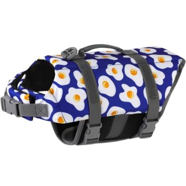 Imagem de Doglay Colete salva-vidas para cães, colete salva-vidas para cães de barco, colete salva-vidas ajustável com listras refletivas, flutuabilidade superior para cães pequenos, médios e grandes