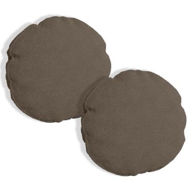 Imagem de Kit 2 Almofadas Bolacha Redonda Cookie Veludo Marrom