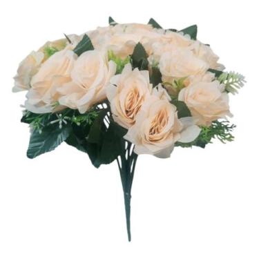 Imagem de Buquê Com 24 Rosas Artificiais Grande 40cm Flores Arranjo - Mega Varie