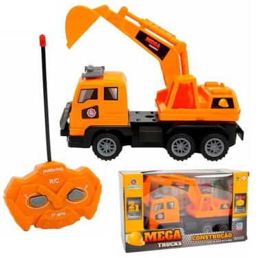 Imagem de Mega Trucks Caminhão De Construção Controle Remoto Escala 1:20 Com Mov