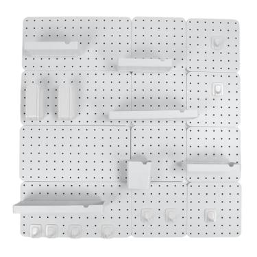 Imagem de Eujgoov Organizador de Poupança de Kit de Combinação de Pegboard, Montado Em Parede, Material de Abdominais Premium, Aplicável à Garagem do Escritório do Banheiro da Cozinha, Inclui Fivela Adesiva